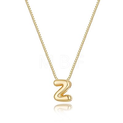 Brass Initial Pendant Box Chain Necklaces for Women FS-WG5C822-26-1
