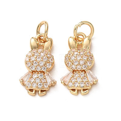 Brass Micro Pave Colorful Cubic Zirconia Pendants CU-E003-18G-11-1