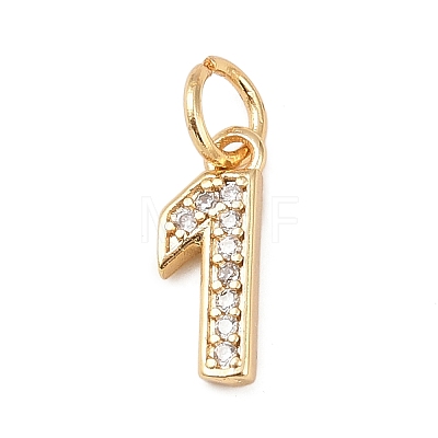 Brass Micro Pave Clear Cubic Zirconia Charms KK-G544-04G-01-1