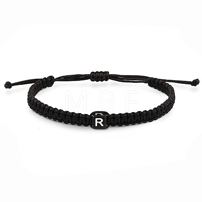 Cube with Letter Pattern Resin Beads Braided Bead Bracelets FS-WGC1D79-09-1
