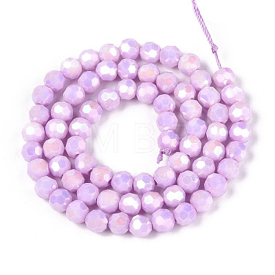 Anti-Tarnish Electroplate Glass Beads Strands EGLA-T021-6mm-15-02-1