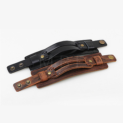 1Pc Cowhide Cord Wide Cord Bracelets BJEW-CL0001-07B-1