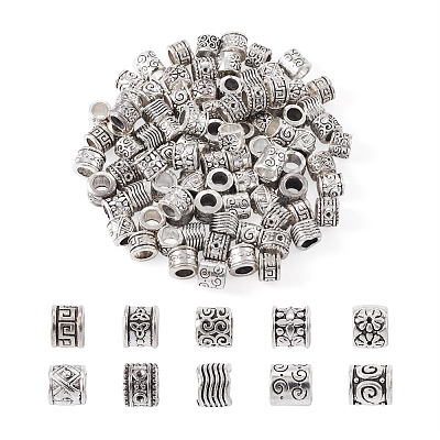 Kissitty 100Pcs 10 Style Tibetan Style European Beads FIND-KS0001-17-1