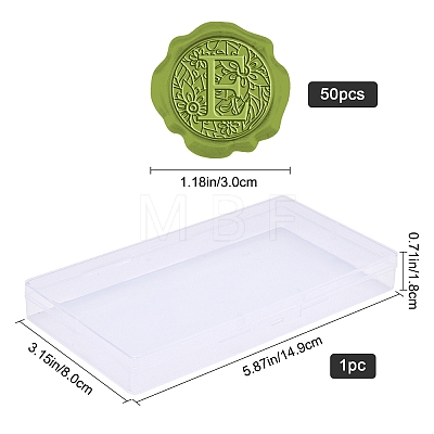 CRASPIRE 50Pcs Adhesive Wax Seal Stickers DIY-CP0008-20E-1