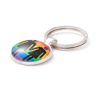 Pride Style Glass Keychain KEYC-F033-01K-1