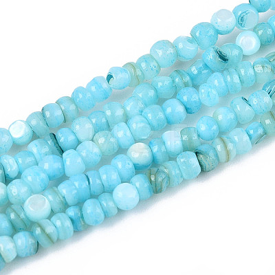 Natural Freshwater Shell Dyed Beads Strands SHEL-T020-29B-02-1