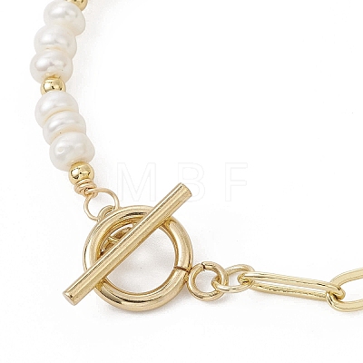 Brass Heart Charms Bracelets BJEW-JB12711-1