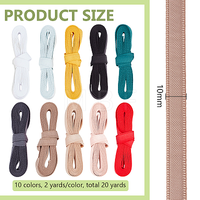 20 Yards 10 Colors Nylon Ribbon OCOR-BC0007-55-1