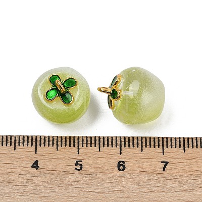 Transparent Glass Apple Pendants DGLA-E004-16A-1