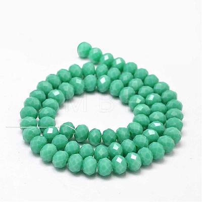 Faceted Rondelle Glass Beads Strands X-GLAA-I033-8mm-28-1
