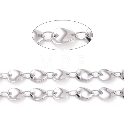 304 Stainless Steel Flash Twisted Slice Link Chains CHS-D028-02P-1