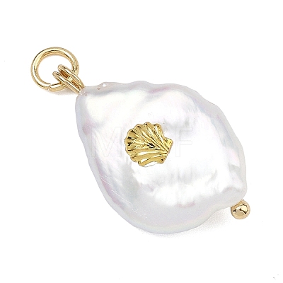 Baroque Natural Keshi Pearl Pendants PALLOY-JF05275-1