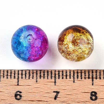 Baking Painted Transparent Crackle Glass Beads DGLA-Q018-10mm-M01-1