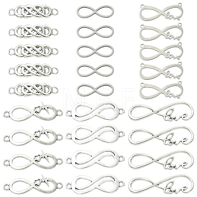 30Pcs 6 Styles 201 Stainless Steel & Alloy Connector Charms STAS-YW0003-10-1
