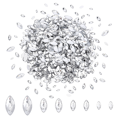 1200Pcs 4 Styles Acrylic Cabochons MRMJ-HY0001-42-1