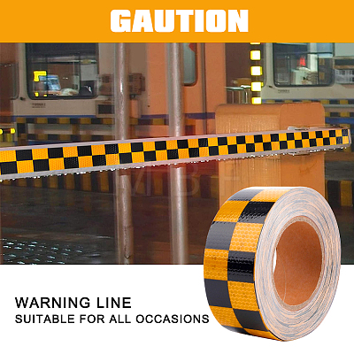Waterproof PVC Reflective Warning Stickers FIND-WH0152-070B-1