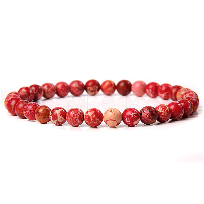 Synthetic Imperial Jasper Round Beaded Stretch Bracelet LS-SF8562-10-1-1