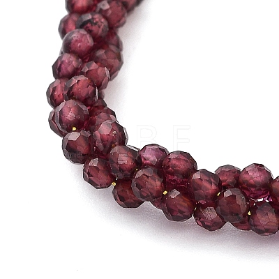 Mozambique Import Natural Garnet Round Beaded Bracelets BJEW-B095-01-1