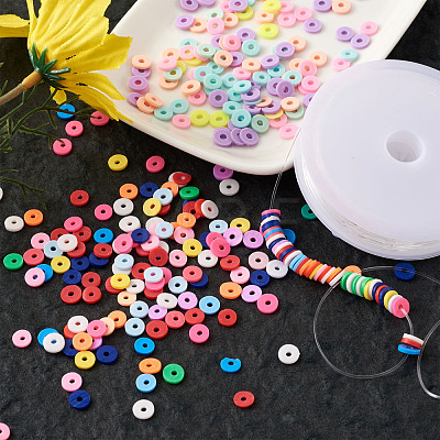 DIY Heishi Bead Stretch Bracelets Making Kits DIY-TA0003-22-1