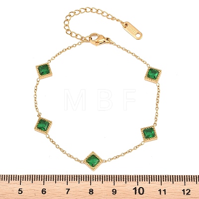 304 Stainless Steel Rhinestone Link Bracelets BJEW-B171-11G-01-1