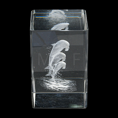 3D Laser Engraving Animal Glass Figurine DJEW-R013-01F-1