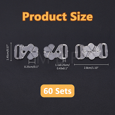 60 Pairs Plastic Bikini Bra Clips Hooks FIND-FH0009-06B-1