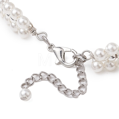 Electroplate Non-magnetic Synthetic Hematite & Shell Pearl Braided Bead Bracelets BJEW-JB110101-01-1