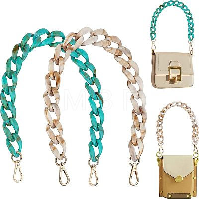 2 Pcs 2 Colors Acrylic Curb Chain Bag Tape FIND-CA0001-73-1