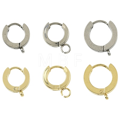 16Pcs 201 Stainless Steel Huggie Hoop Earrings Findings STAS-FS0002-26B-1