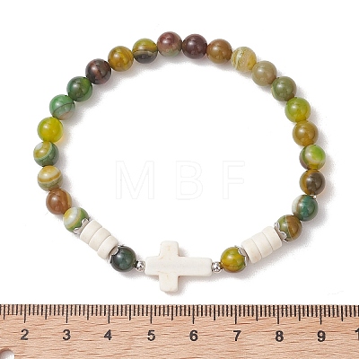 Gemstone Beaded Stretch Bracelets for Women Men BJEW-JB13649-1
