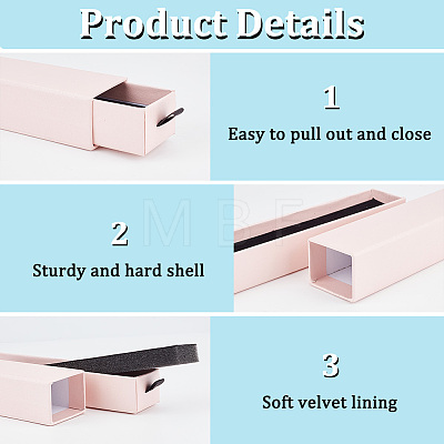 Rectangle Paper Necklace Storage Gift Drawer Case CON-WH0095-128A-1