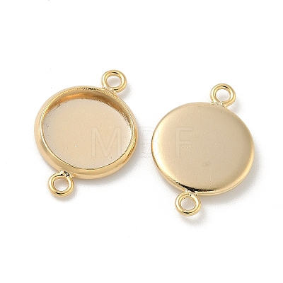 Flat Round Brass Connector Cabochon Settings KK-K414-13E-G-1