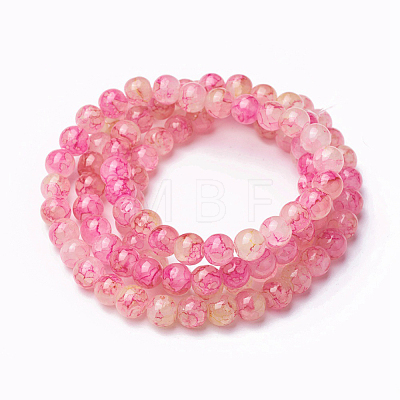 Spray Painted Glass Beads Strands GLAA-A038-C-60-1