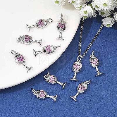 SHEGRACE Brass Micro Pave Cubic Zirconia Pendants XGRQ2C949-406P-1