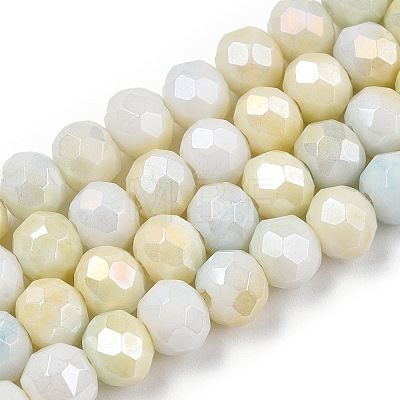 Faceted Electroplated Glass Beads Strands GLAA-C023-02-A02-1