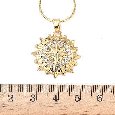 304 Stainless Steel Micro Pave Clear Cubic Zirconia Pendant Necklaces for Women LS-NJEW-Z103-01G-09-1
