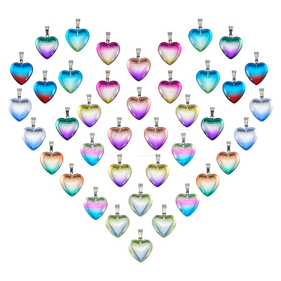 40Pcs 10 Colors Handmade Lampwork Pendants LAMP-PH0001-54-1