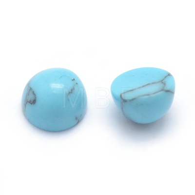 Synthetic Turquoise Cabochons G-P393-R13-4mm-1