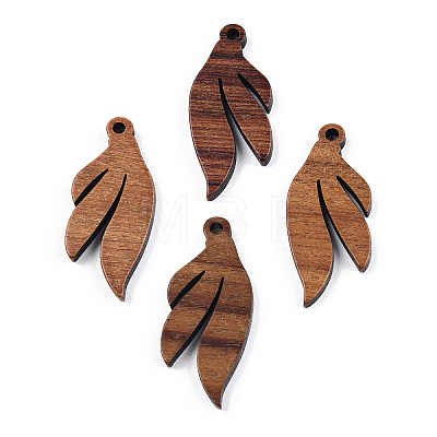 Natural Walnut Wood Pendants X-WOOD-T023-19-1