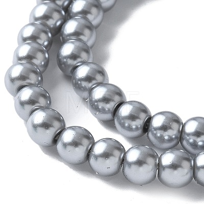 Baking Painted Pearlized Glass Pearl Round Bead Strands HY-XCP0001-22A-02-1