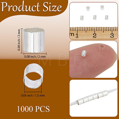 1000Pcs Brass Crimp Beads KK-PA0001-11-1