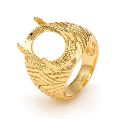 Long-Lasting Plated Brass Finger Ring Components KK-D160-03G-D-1