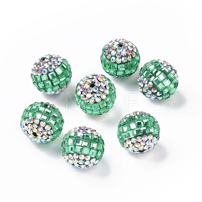 Polymer Clay Rhinestone Beads RB-L029-04C-1