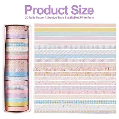 20 Rolls Paper Adhesive Tape Set DIY-TAC0023-42C-1