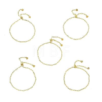 Adjustable Brass Paperclip Chain Slider Bracelets for Women BJEW-JB13616-1