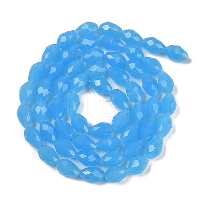 Electroplate Imitation Jade Glass Beads Strands EGLA-N013-J8mm-D05-1