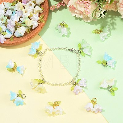 16Pcs Acrylic Pendants PALLOY-FS00075-1