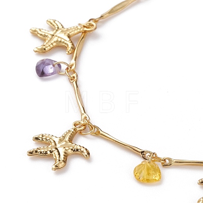 Brass Charms Bracelet & Necklace Jewelry Sets SJEW-JS01161-1