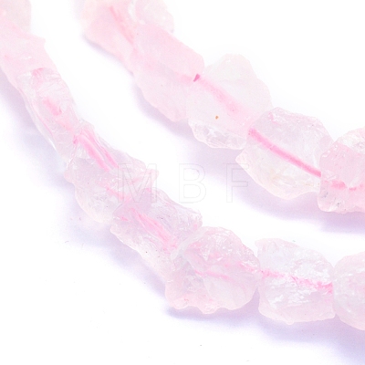 Raw Rough Natural Rose Quartz Beads Strands G-I279-B16-1