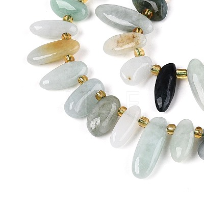 Natural Myanmar Jade Beads Strands G-Z091-A28-1